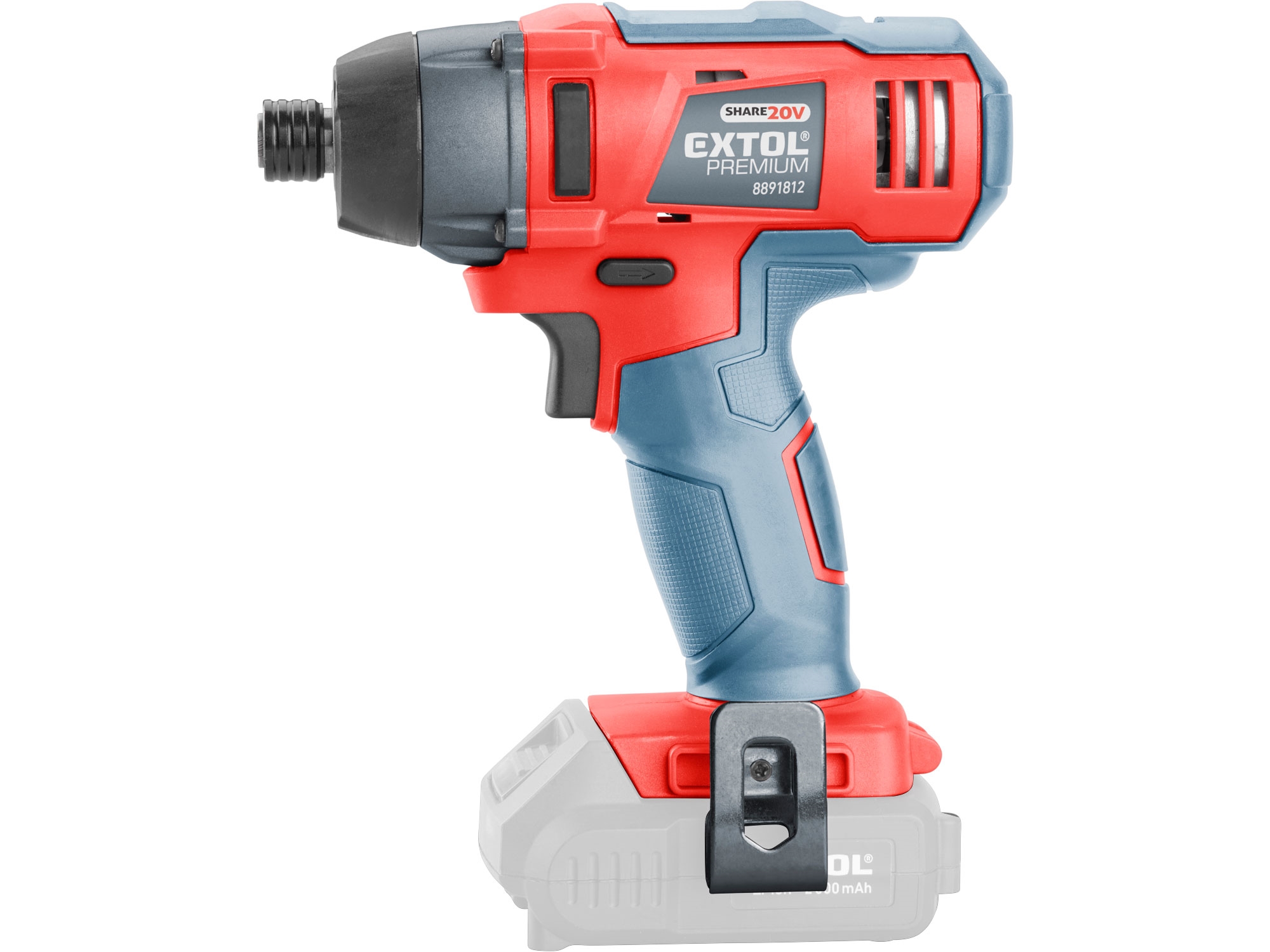 utahovák rázový 1/4" aku SHARE20V, 20V Li-ion, bez baterie a nabíječky - Obrázek 3