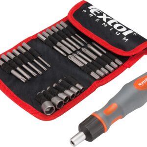 KOSMETIKÉ POŠK. šroubovák ráčnový s hroty, sada 25ks, (-) 3-4-5-6-7x65mm, PH 0-1-2-3x65mm, PZ 1-2-3x65mm, T 10-15-20-25-27-30x65mm, CrV,