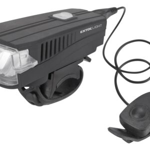 světlo bílé na kolo 350lm, USB nabíjení, klakson, 5W LED
