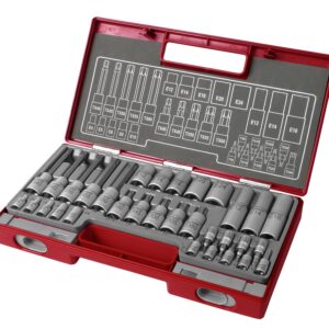 hlavice nástrčné a zástrčné TORX, sada 32ks, 1/4", 1/2"