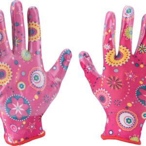 BEZ OBALU rukavice zahradní nylonové polomáčené v nitrilu, velikost 7"