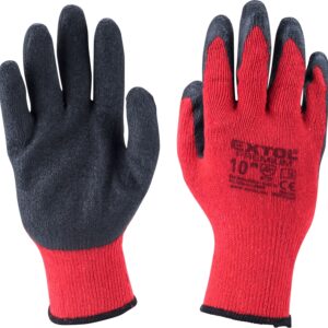 rukavice bavlněné polomáčené v latexu, velikost 10"