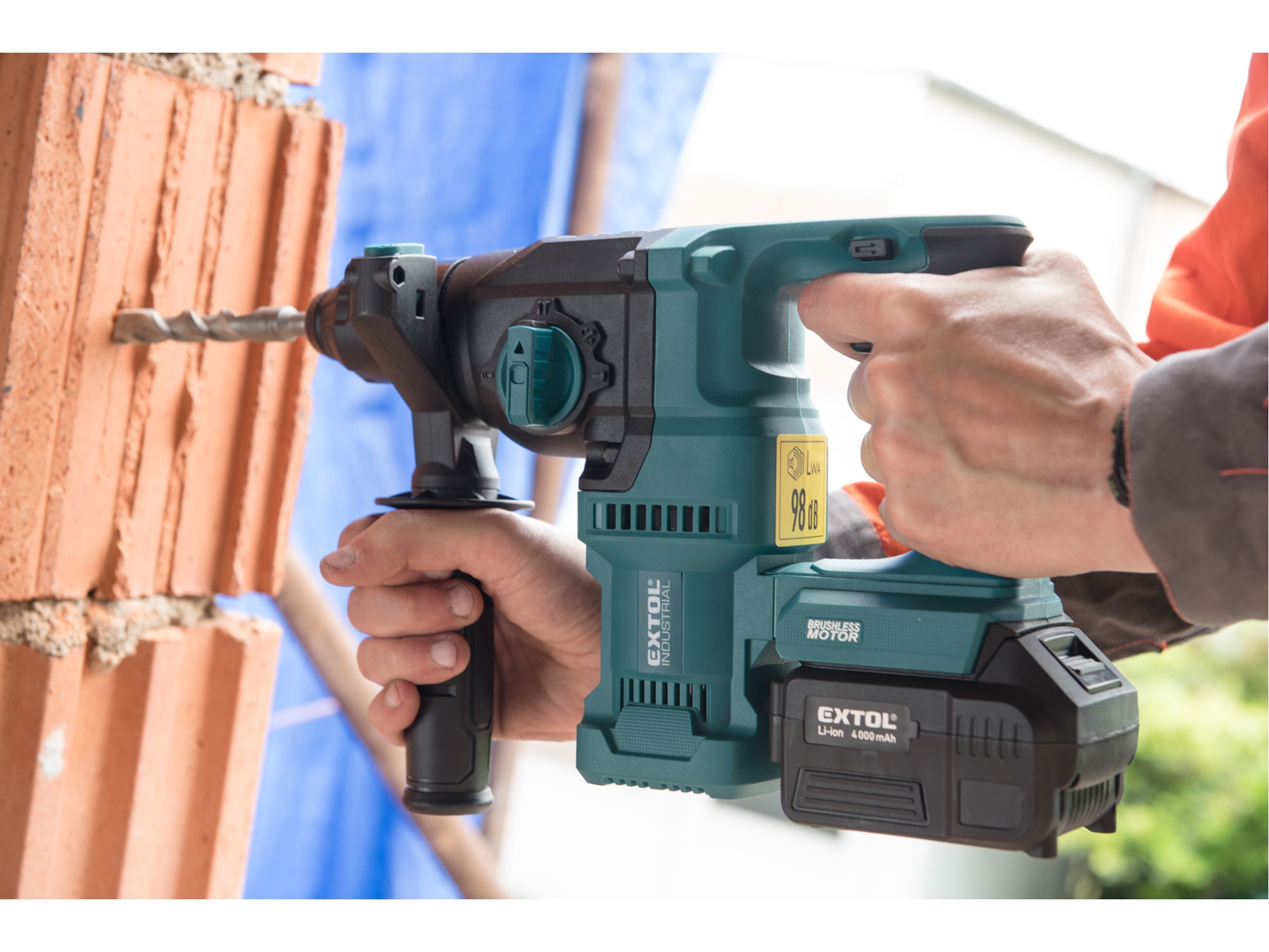 kladivo vrtací aku SHARE20V, 2,6J, SDS plus, BRUSHLESS, 20V Li-ion, 4Ah - Obrázek 10