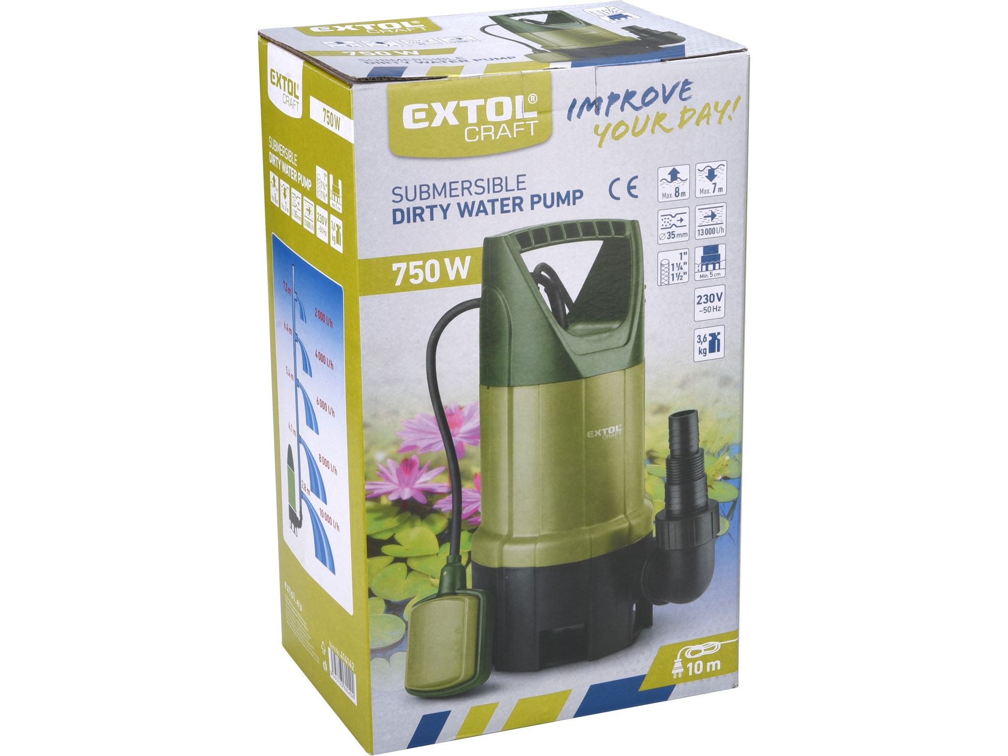 čerpadlo ponorné na znečištěnou vodu, 750W, 13000l/h - Obrázek 5