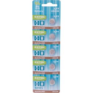 baterie alkalické, 5ks, 1,5V (LR54, LR1130)