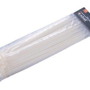 CHYBA POTISKU pásky stahovací na kabely bílé, 300x4,8mm, 100ks, nylon PA66