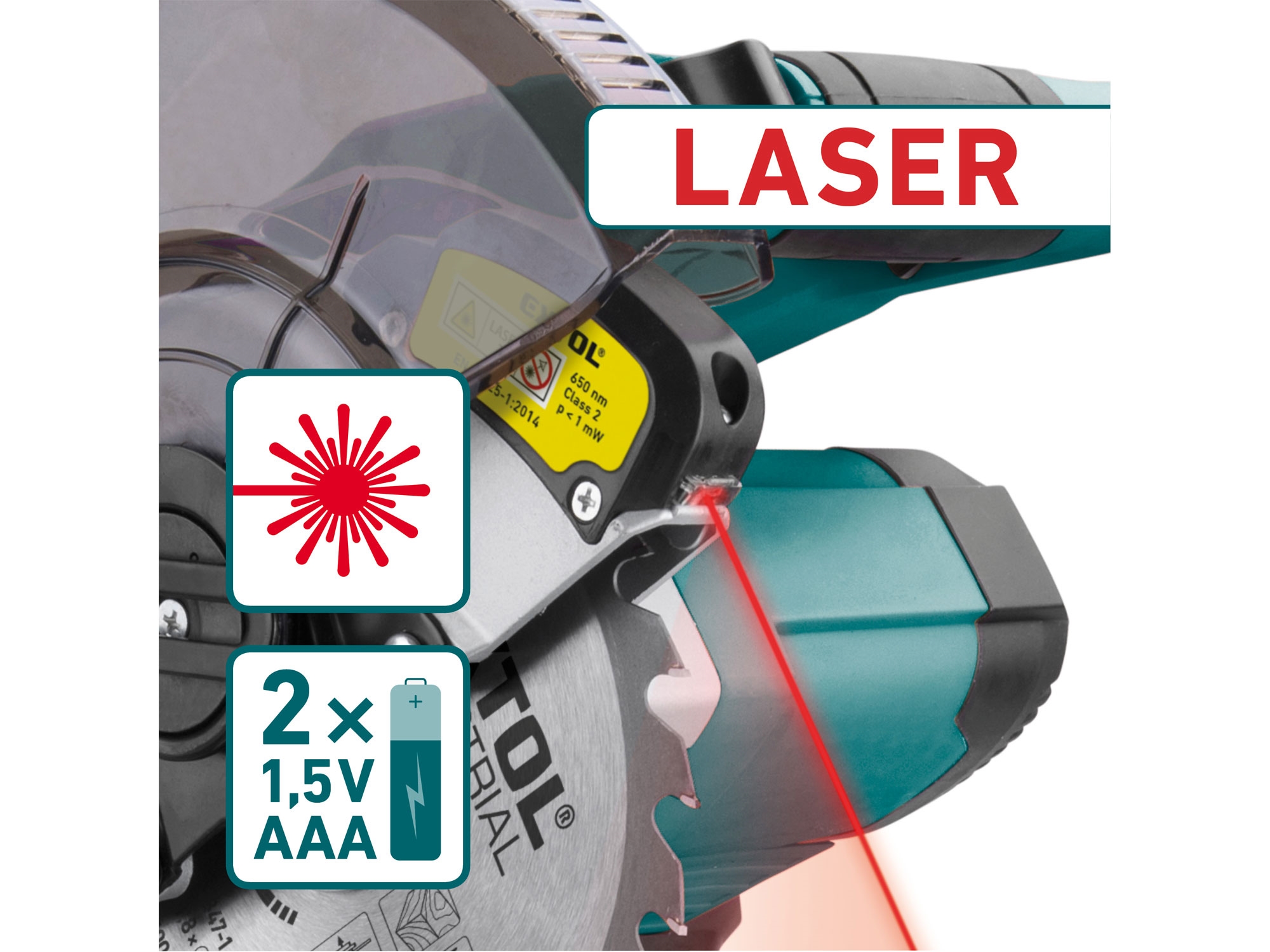 pila pokosová 185mm aku s laserem SHARE20V, BRUSHLESS, 20V Li-ion, 2Ah - Obrázek 9