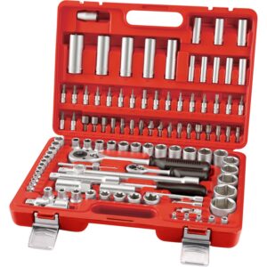 BEZ OBALU klíče nástrčné, sada 108ks, 1/4", 1/2", CrV