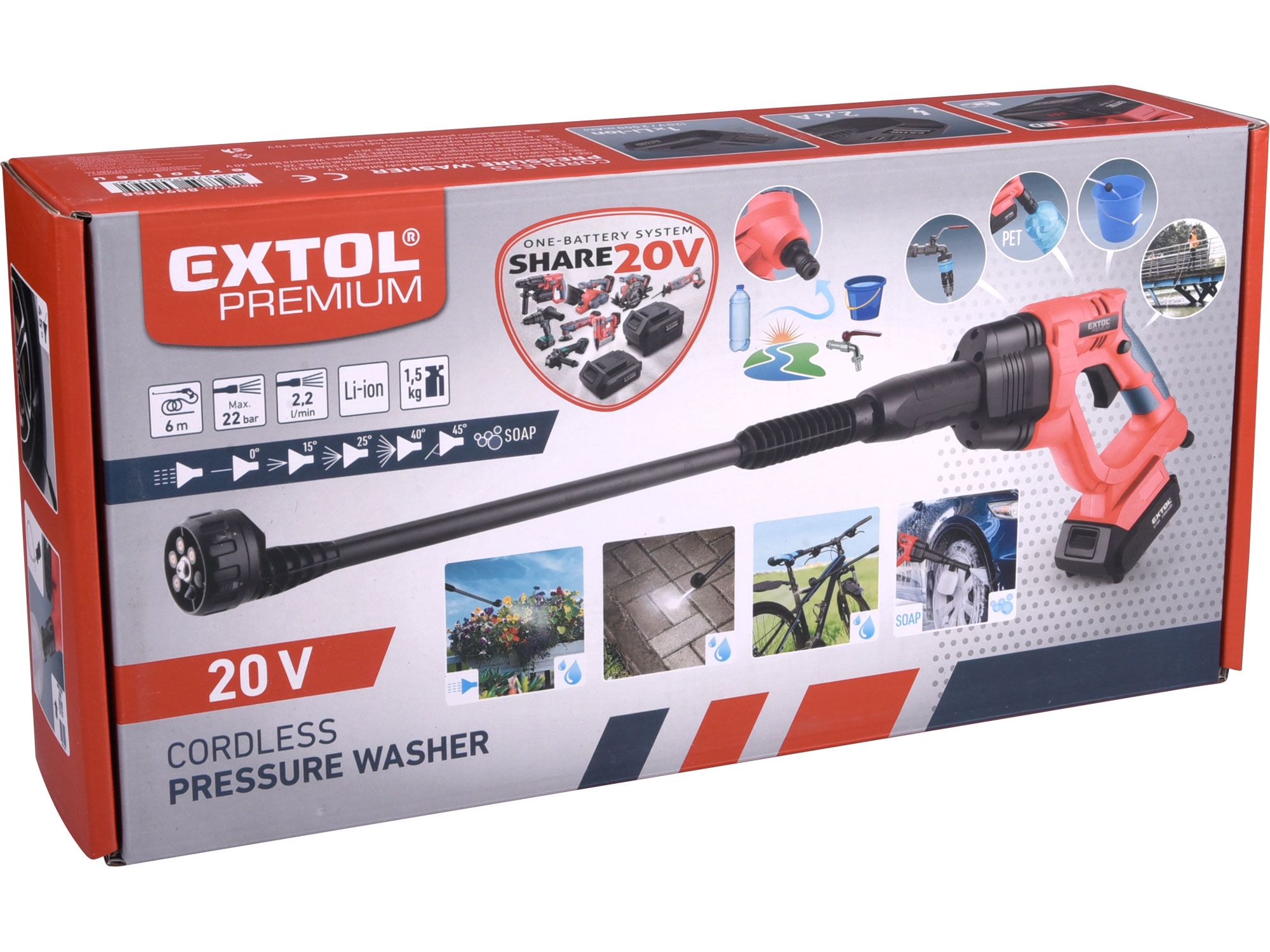 čistič tlakový aku SHARE20V, 20V Li-ion, 2000mAh - Obrázek 27