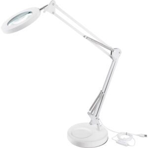 lampa stolní s lupou, USB napájení, bílá, 2400lm, 3 barvy světla, 5x zvětšení