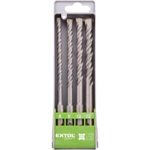 POŠK. OBAL vrtáky SDS PLUS příklepové do betonu, sada 4ks, O 6-12mm, SK