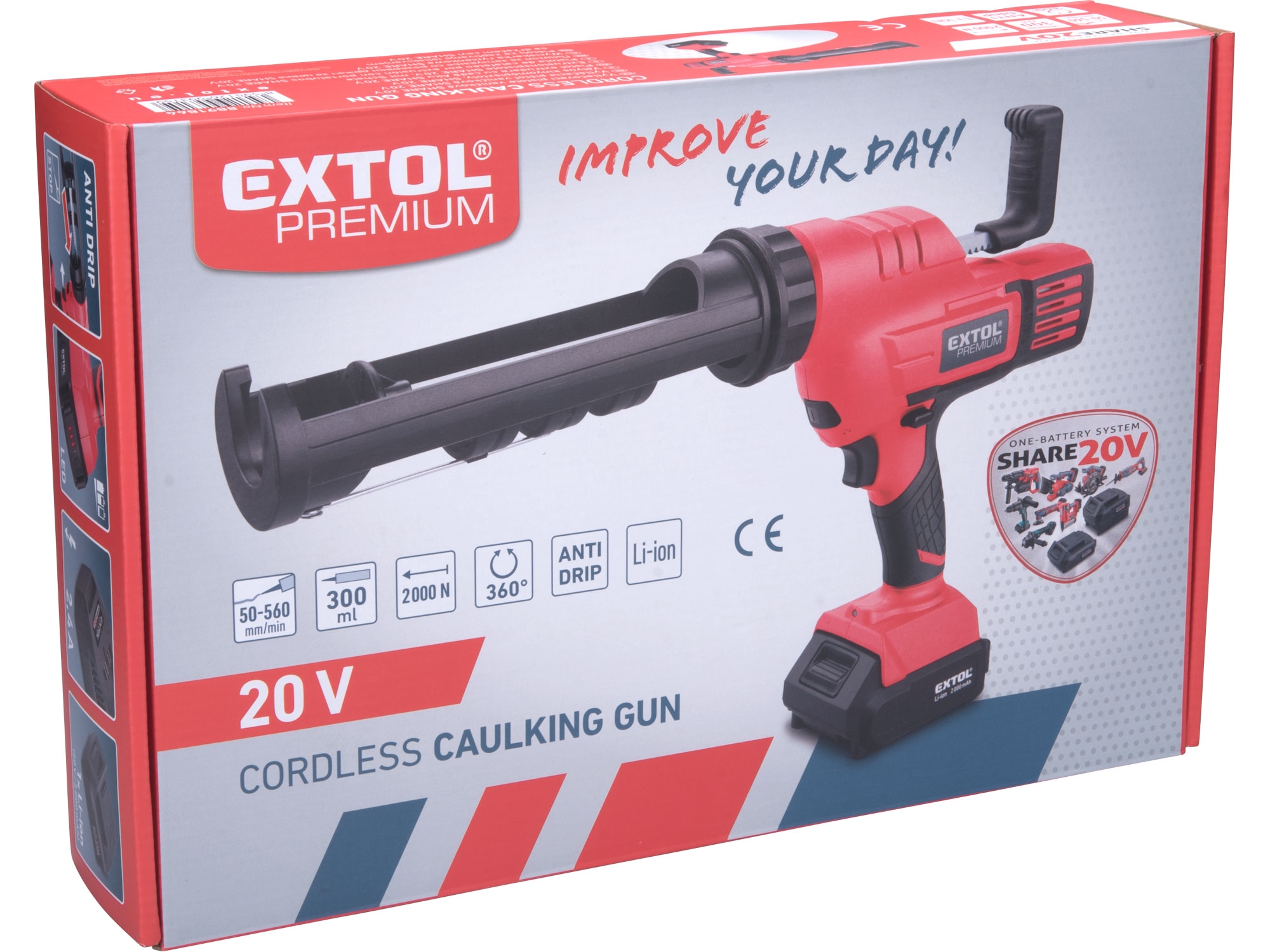 POŠK. OBAL pistole vytlačovací, vaničková aku SHARE20V, 20V Li-ion, 2000mAh - Obrázek 12