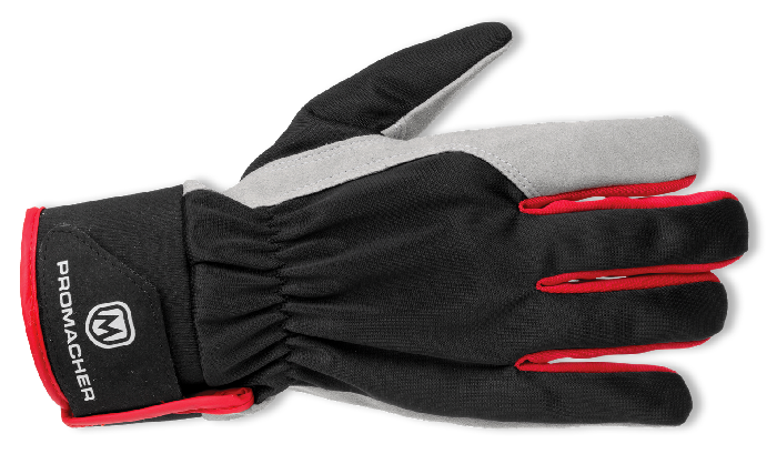 CARPOS VELCRO Gloves grey/red (12 pcs) - Obrázek 3