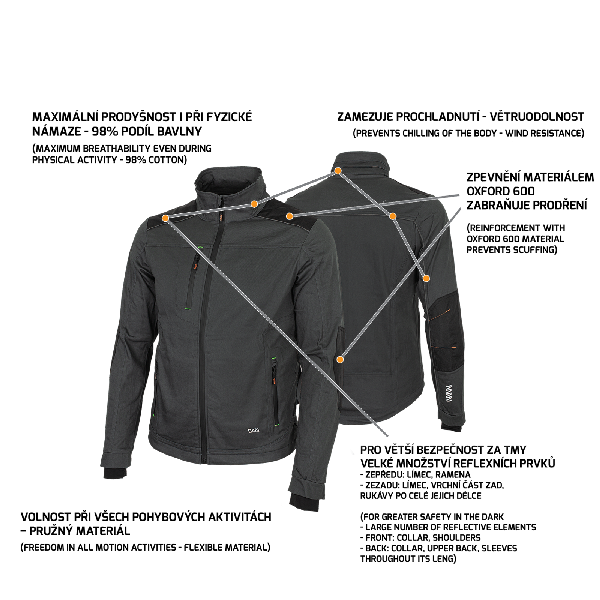 EREBOS LIGHT Jacket grey/black - Obrázek 9