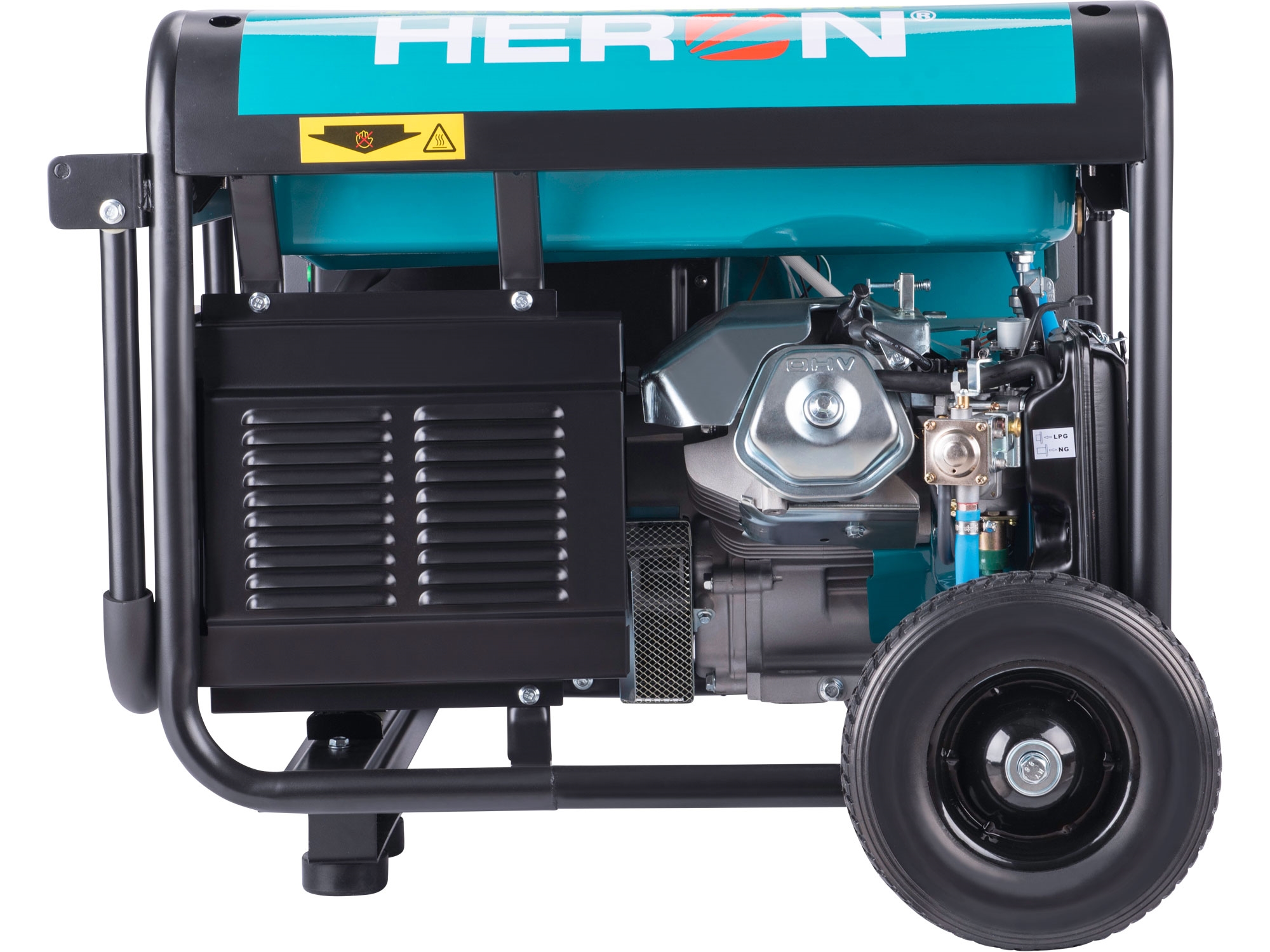 elektrocentrála benzínová a plynová (LPG/NG) 17HP/8,2kW/10,2kVA (400V), 6,5kW (230V), elektrický start, dálkové ovládání, podvozek - Obrázek 4