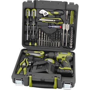 vrtací šroubovák aku, BRUSHLESS, 12V Li-ion s nářadím, sada 46ks
