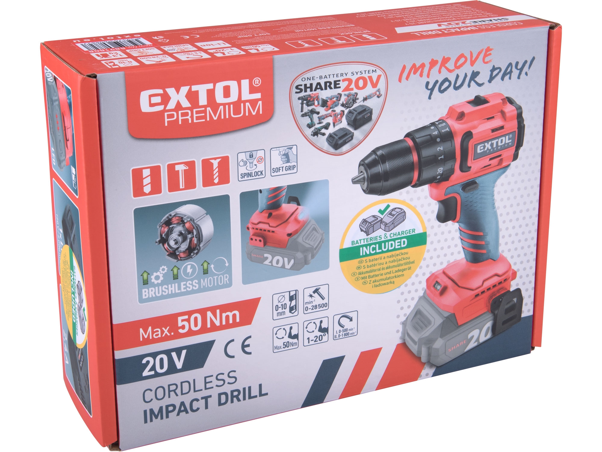 vrtací šroubovák aku s příklepem SHARE20V, BRUSHLESS, 2Ah - Obrázek 13