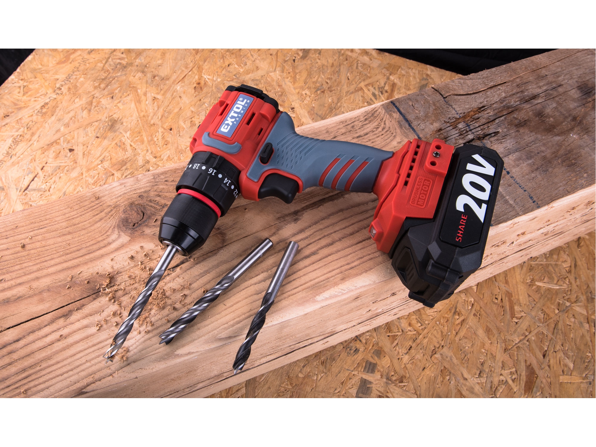 vrtací šroubovák aku s příklepem SHARE20V, BRUSHLESS, 2Ah - Obrázek 11