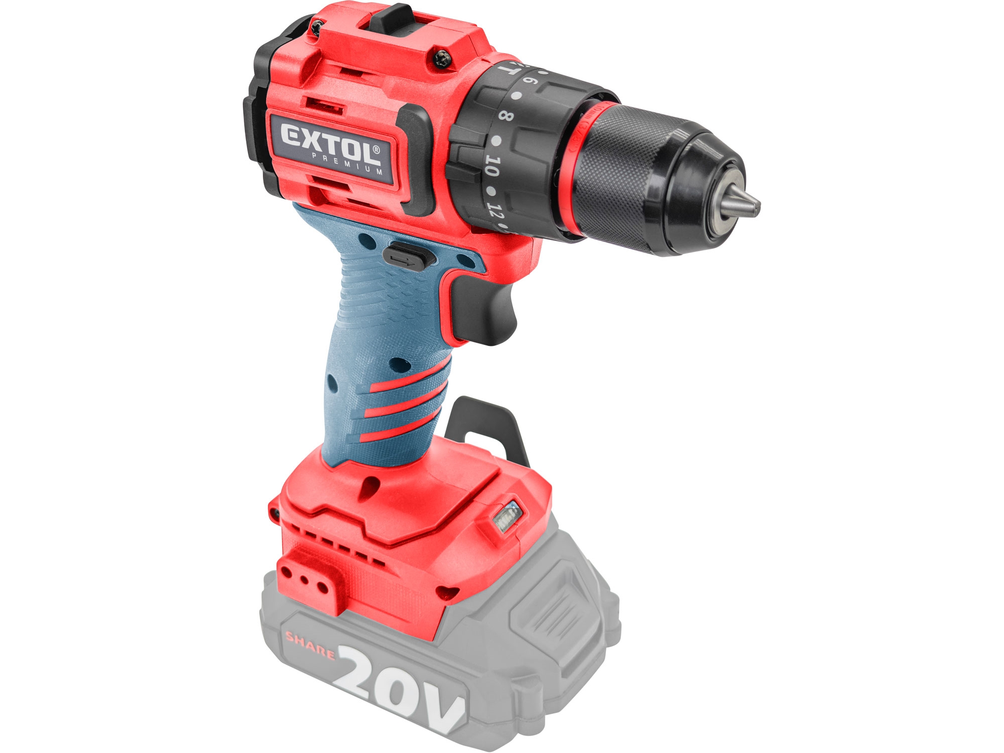 vrtací šroubovák aku s příklepem SHARE20V, BRUSHLESS, bez baterie a nabíječky - Obrázek 9