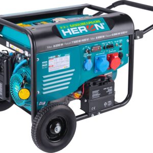 REPAS elektrocentrála benzínová a plynová (LPG/NG) 17HP/8,2kW/10,2kVA (400V), 6,5kW (230V), elektrický start, dálkové ovládání, podvozek