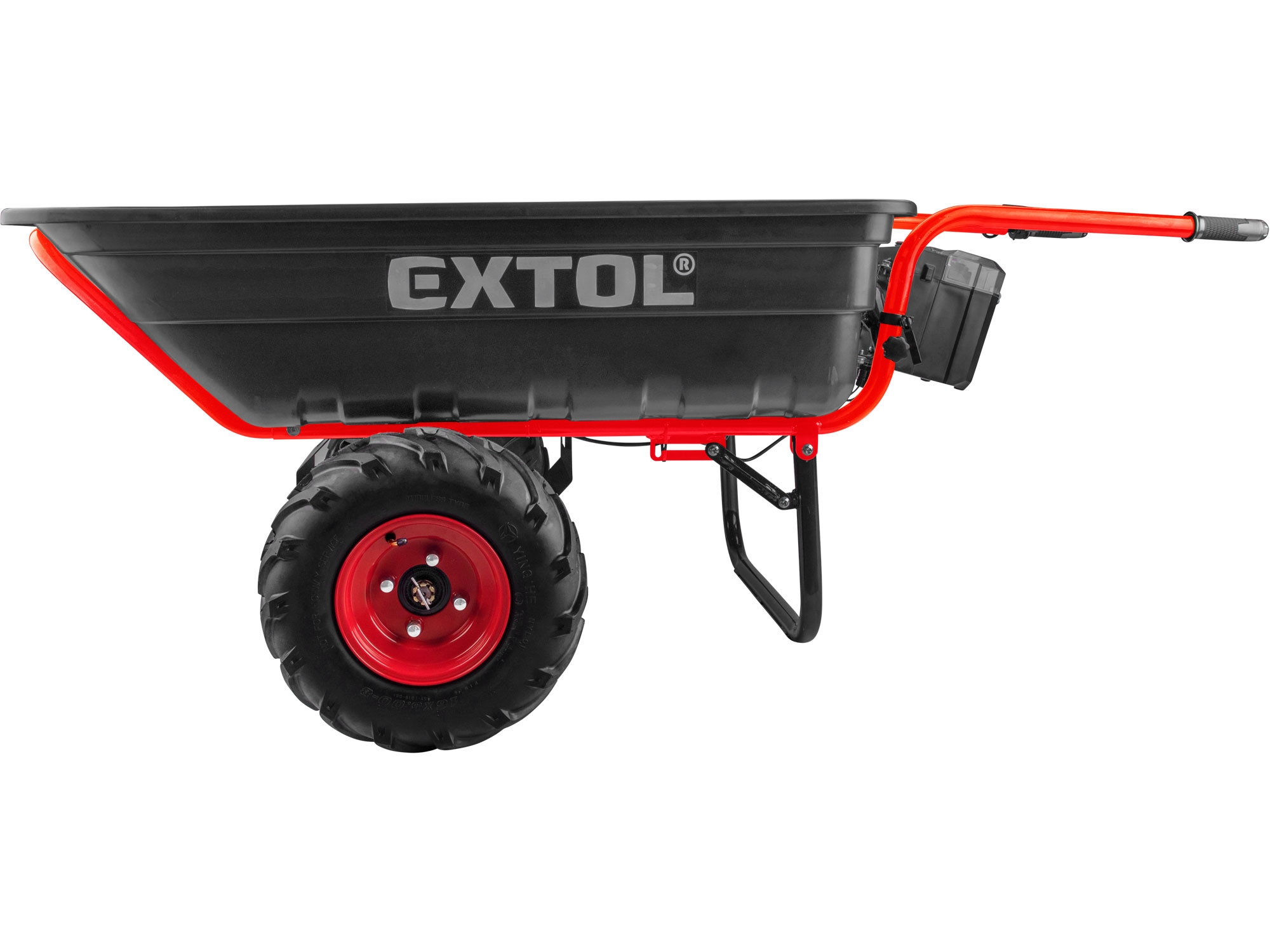 dvoukolák nákladní s převodovkou aku, 400kg, 225l, 40V Li-ion, 6Ah - Obrázek 7