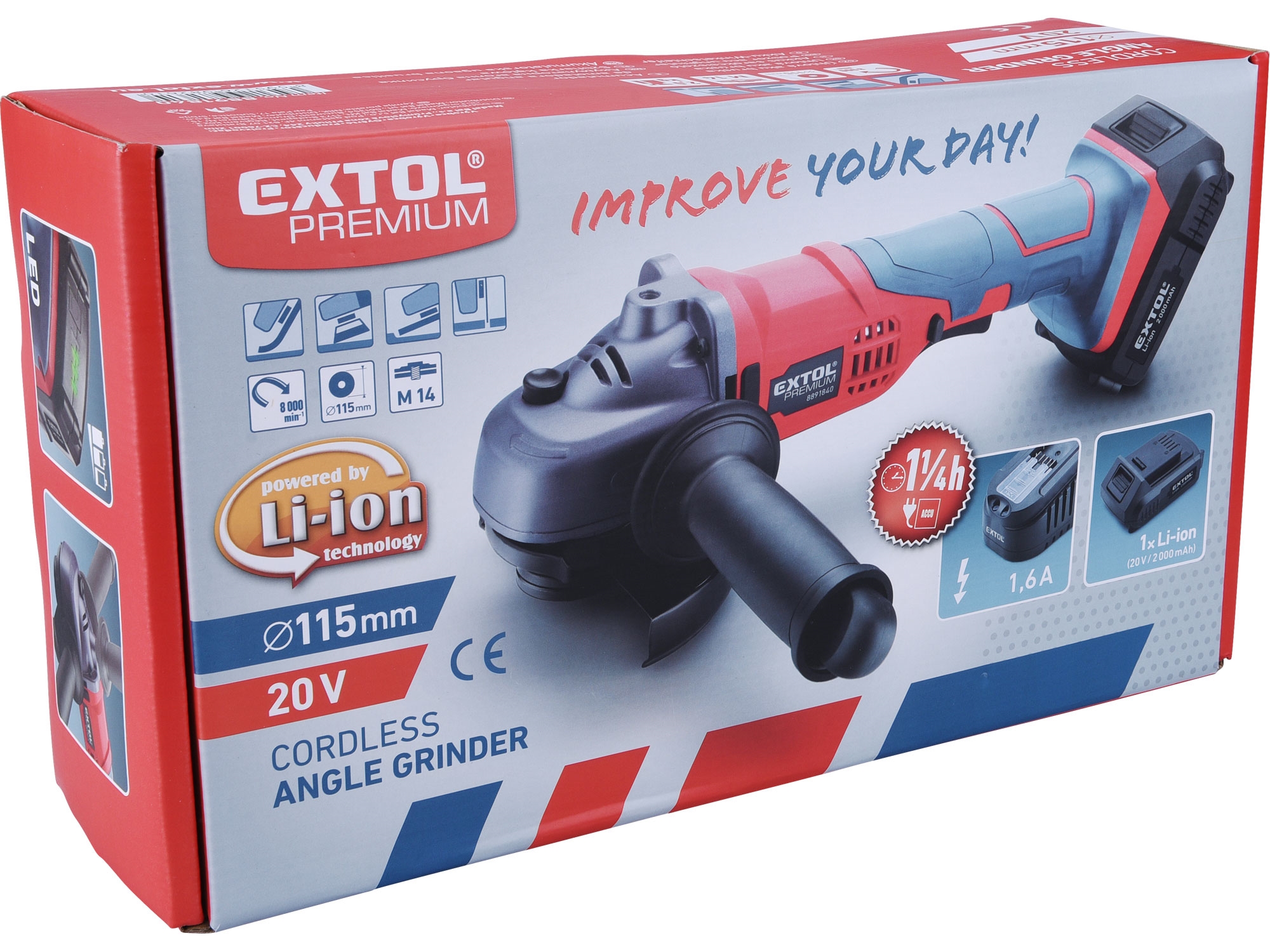 POŠK. OBAL bruska úhlová aku SHARE20V, 115mm, 20V Li-ion, bez baterie a nabíječky - Obrázek 8