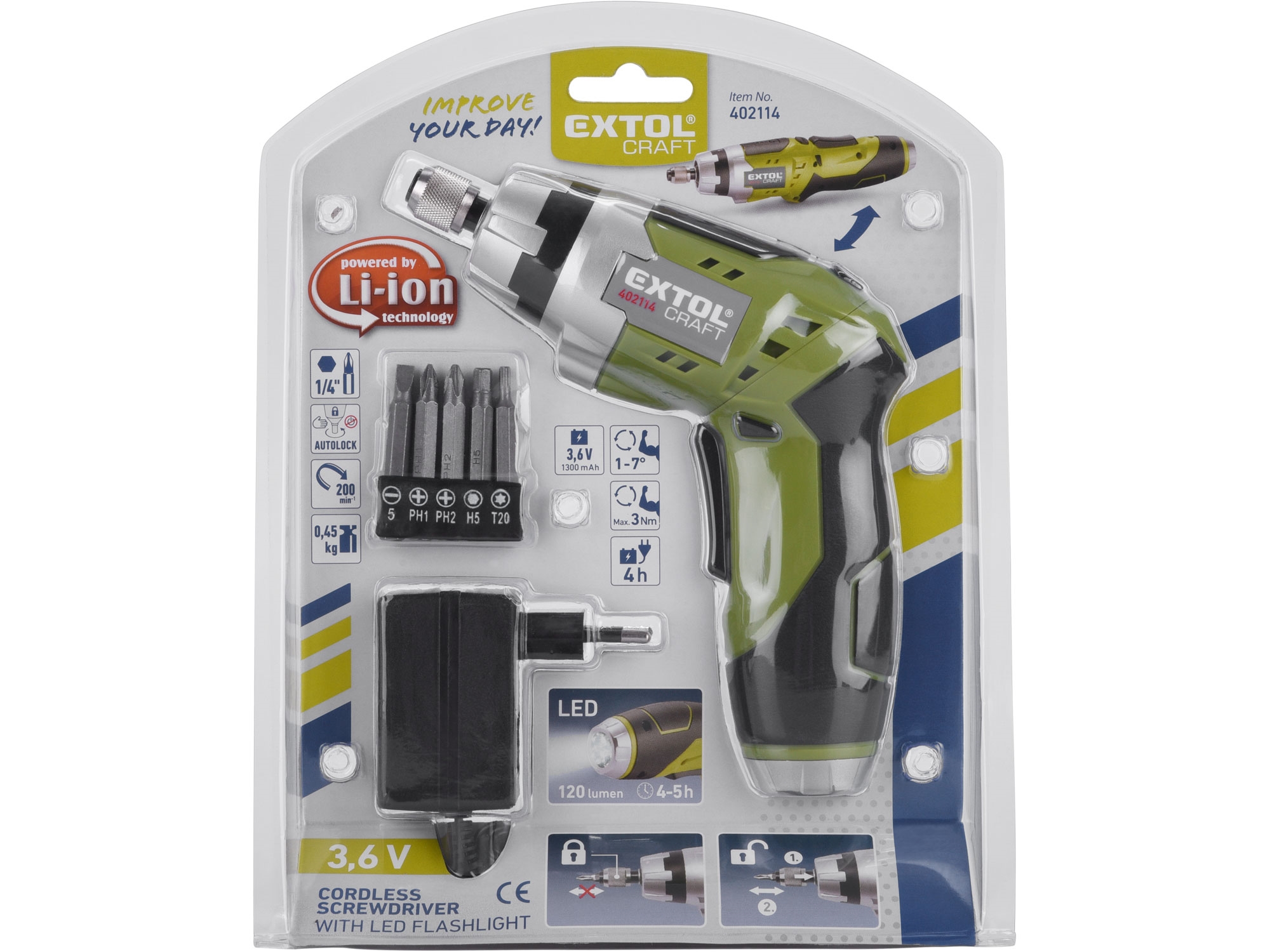 POŠK. OBAL šroubovák aku 3,6V Li-ion, 1300mAh se svítilnou - Obrázek 12
