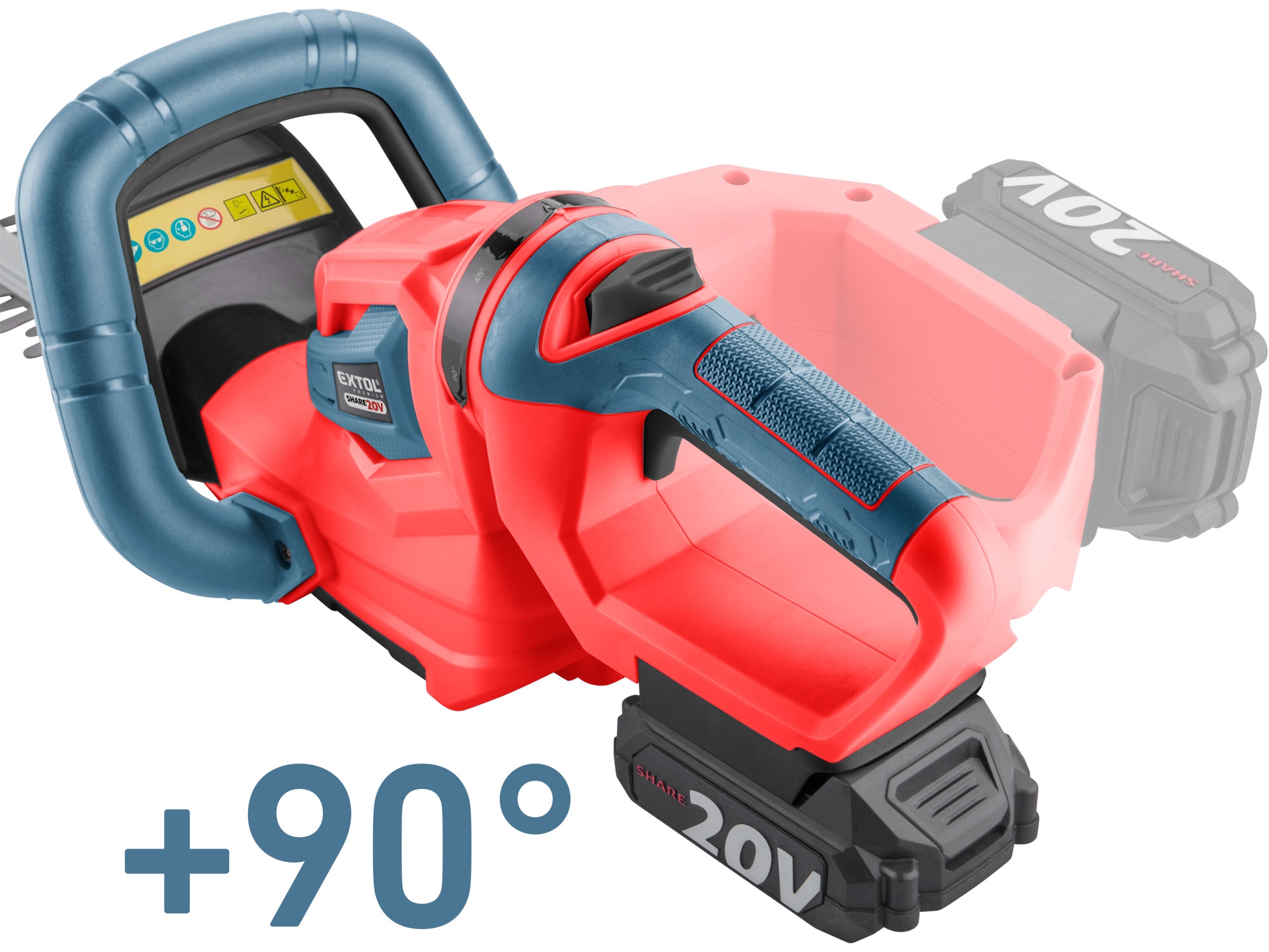 nůžky na živé ploty aku, SHARE20V, 2Ah - Obrázek 4