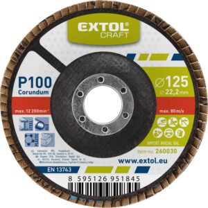 ZRUŠENO! Nahrazeno výrobkem 8803475 kotouč lamelový šikmý korundový, P100, O 125mm