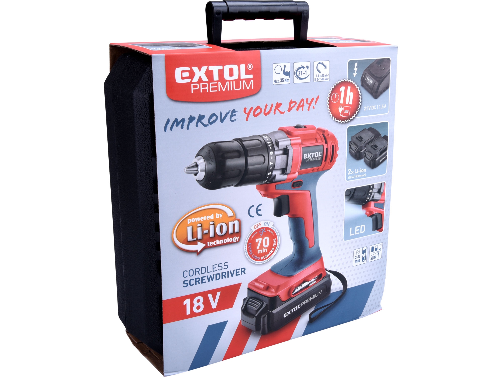 ZRUŠENO! Nahrazeno výrobkem 8891802, vrtací šroubovák aku, 18V Li-ion (2x), 1500mAh - Obrázek 4