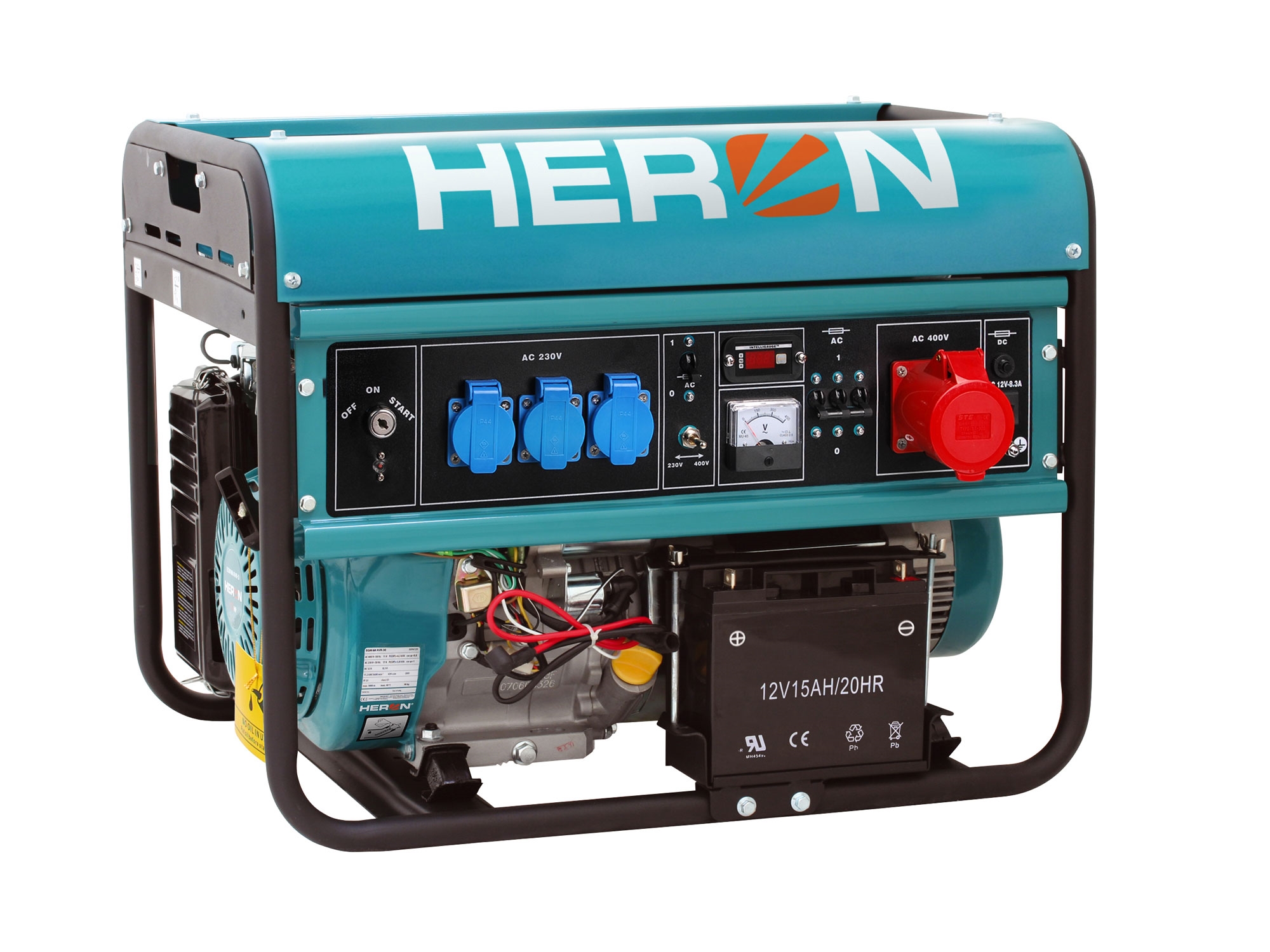 ZRUŠENO! Nahrazeno výrobkem 8896420, elektrocentrála benzínová 15HP/6,8kW (400V) 5,5kW (230V), elektrický start