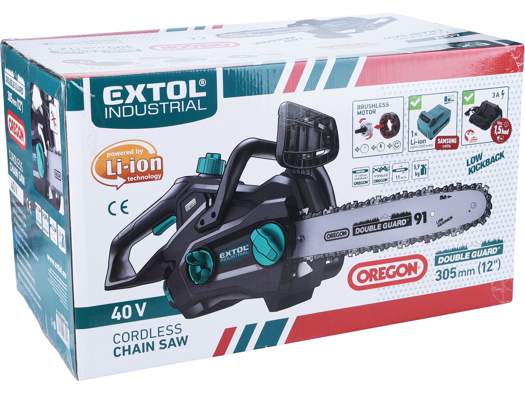 Pila řetězová aku, BRUSHLESS, 40V Li-ion, 2500mAh, 30cm - Obrázek 10