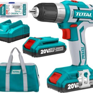Vrtací šroubovák aku, 20V Li-ion (2x), 2000mAh, industrial