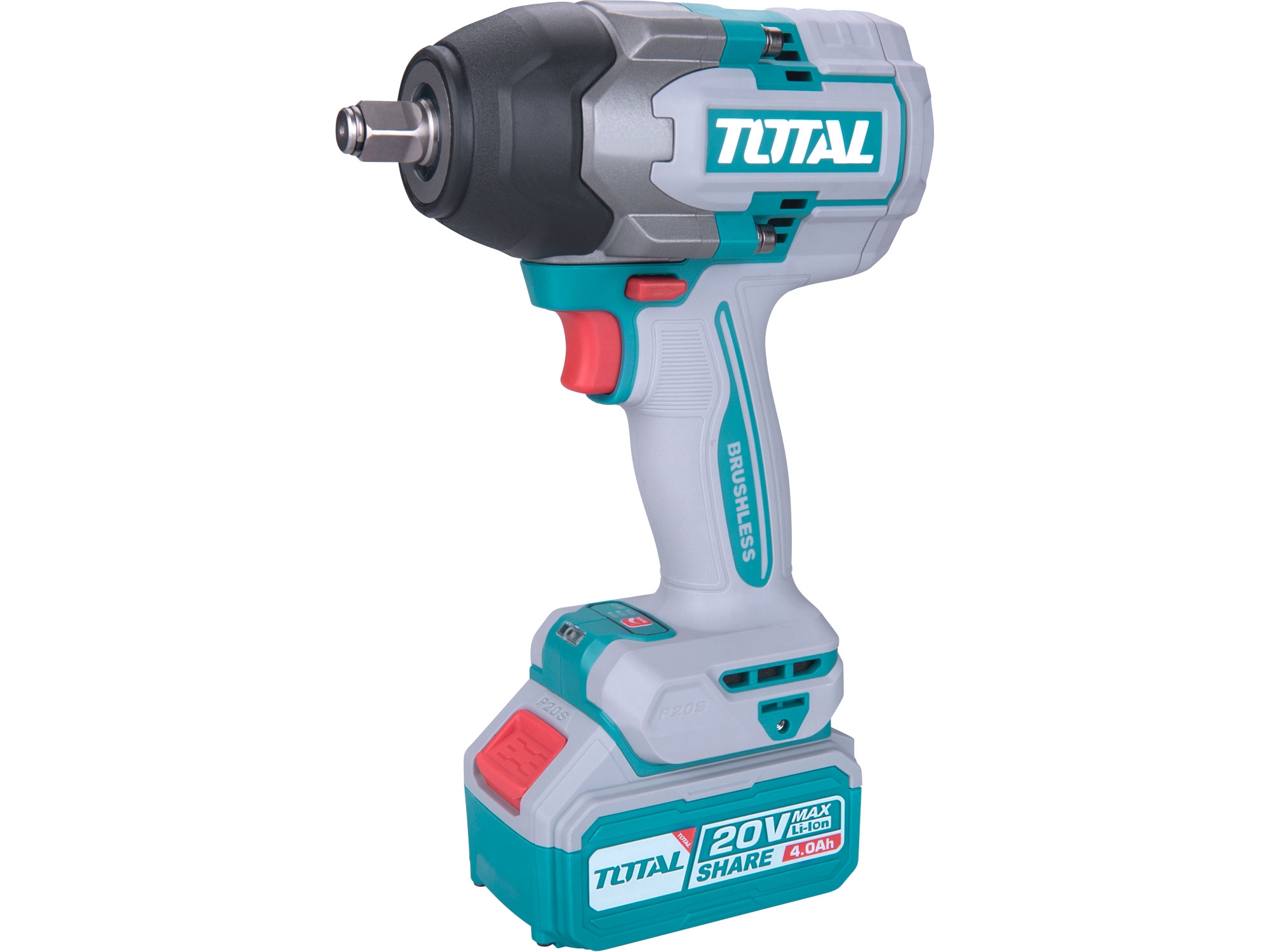 Utahovák rázový AKU 1/2", brushless, 850Nm, 20 V Li-ion 4000mAh (2x), industrial - Obrázek 2