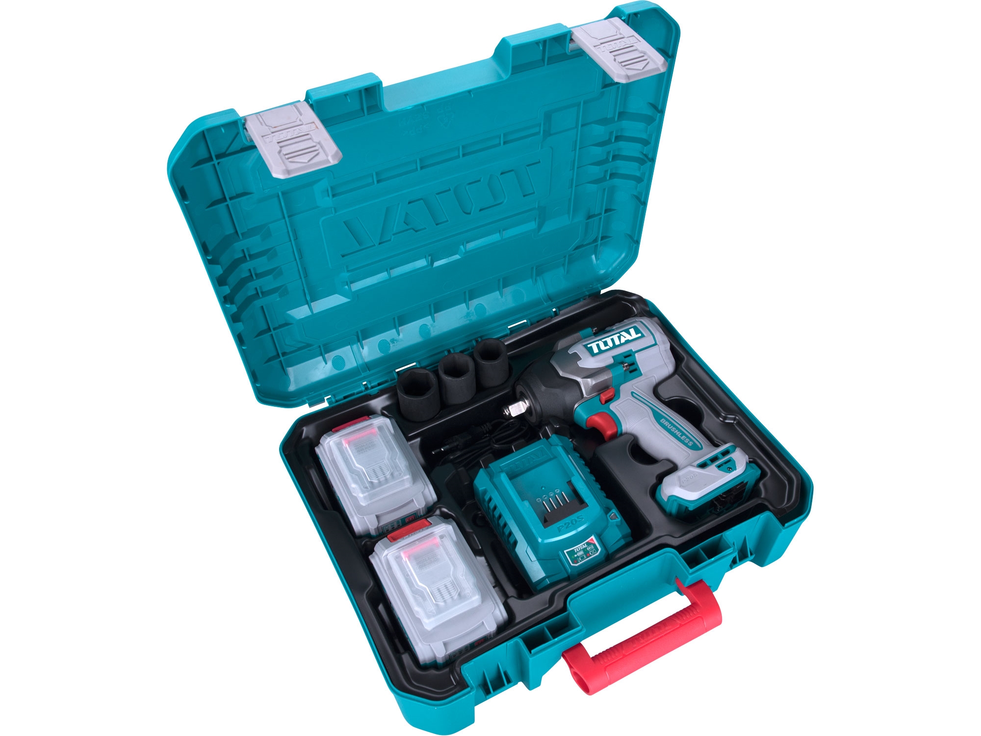 Utahovák rázový AKU 1/2", brushless, 850Nm, 20 V Li-ion 4000mAh (2x), industrial - Obrázek 3