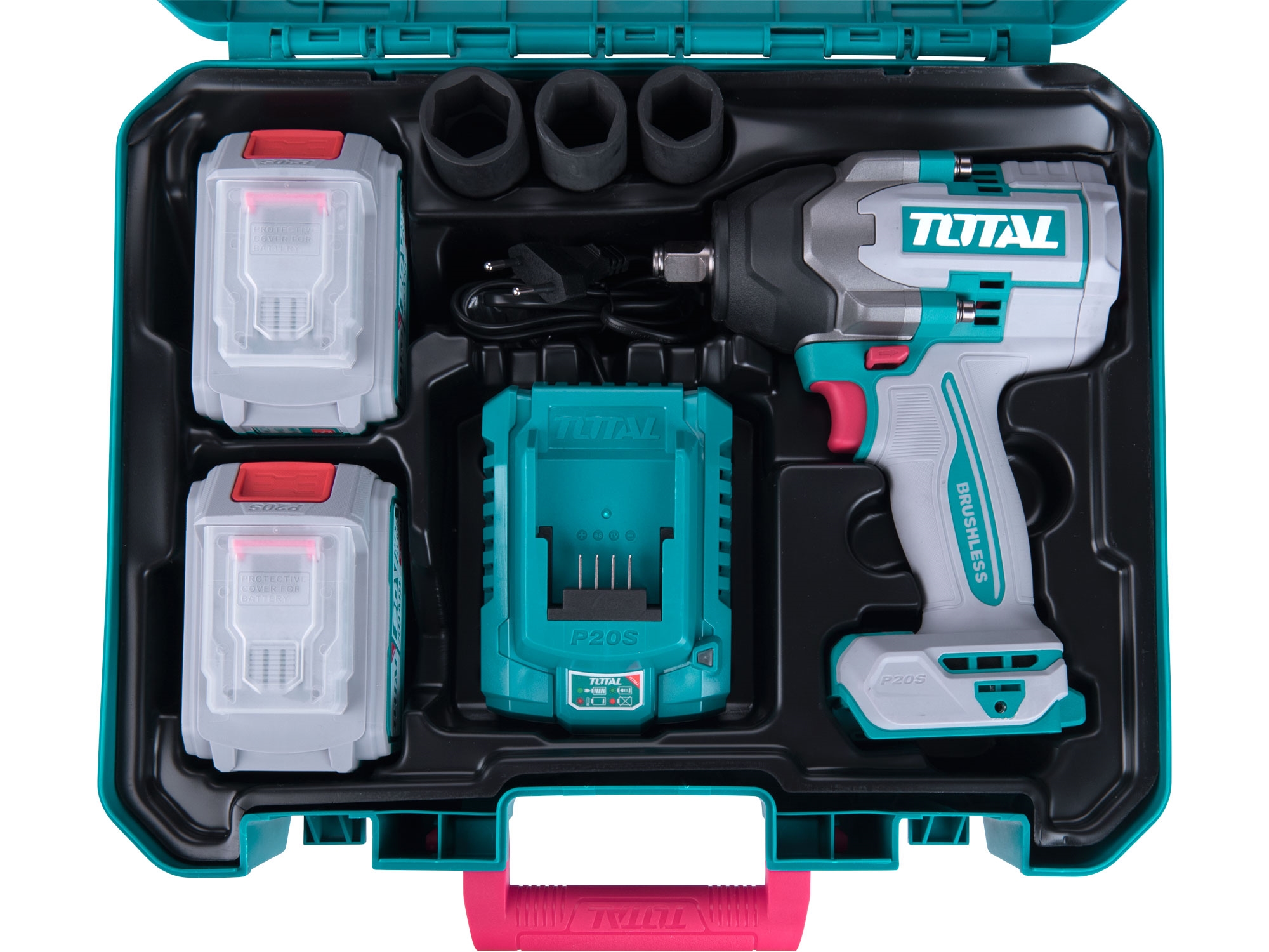 Utahovák rázový AKU 1/2", brushless, 850Nm, 20 V Li-ion 4000mAh (2x), industrial - Obrázek 4