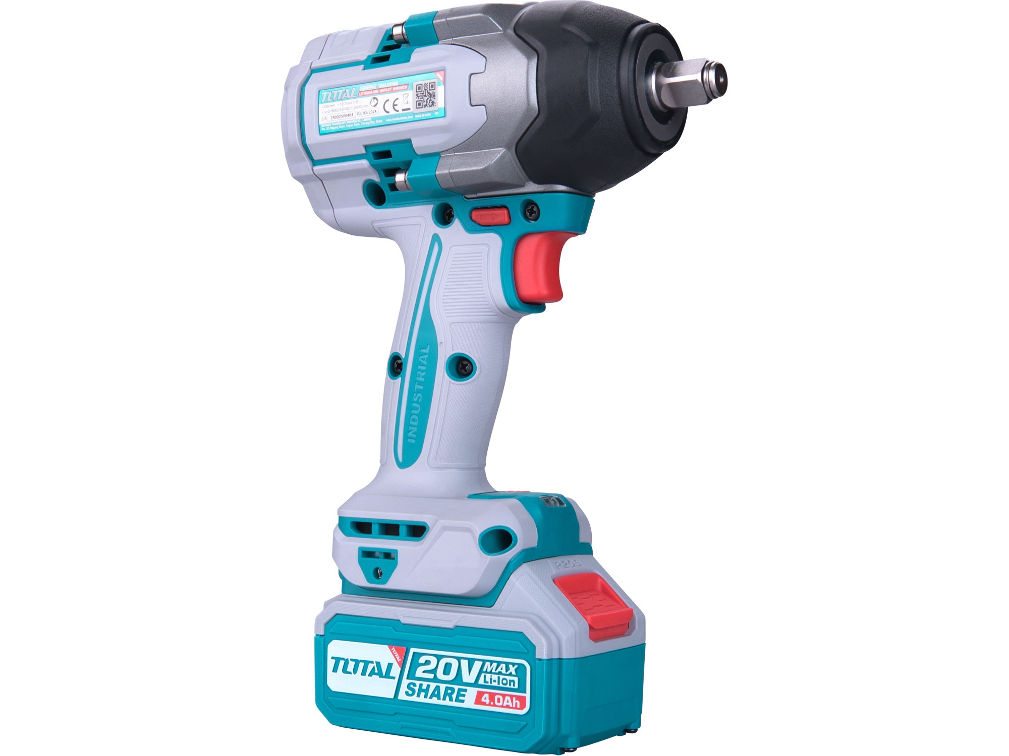 Utahovák rázový AKU 1/2", brushless, 850Nm, 20 V Li-ion 4000mAh (2x), industrial - Obrázek 6