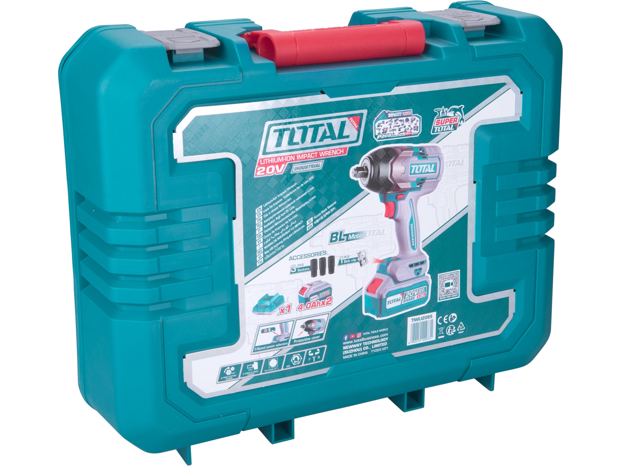 Utahovák rázový AKU 1/2", brushless, 850Nm, 20 V Li-ion 4000mAh (2x), industrial - Obrázek 9