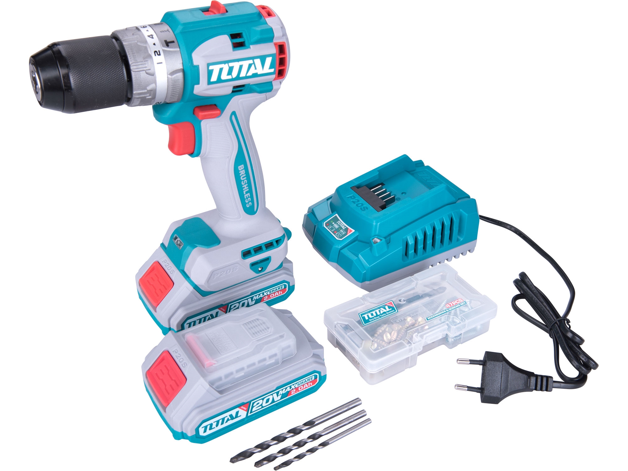 Vrtací šroubovák AKU s příklepem, brushless, 20V Li-ion (2x), industrial - Obrázek 6