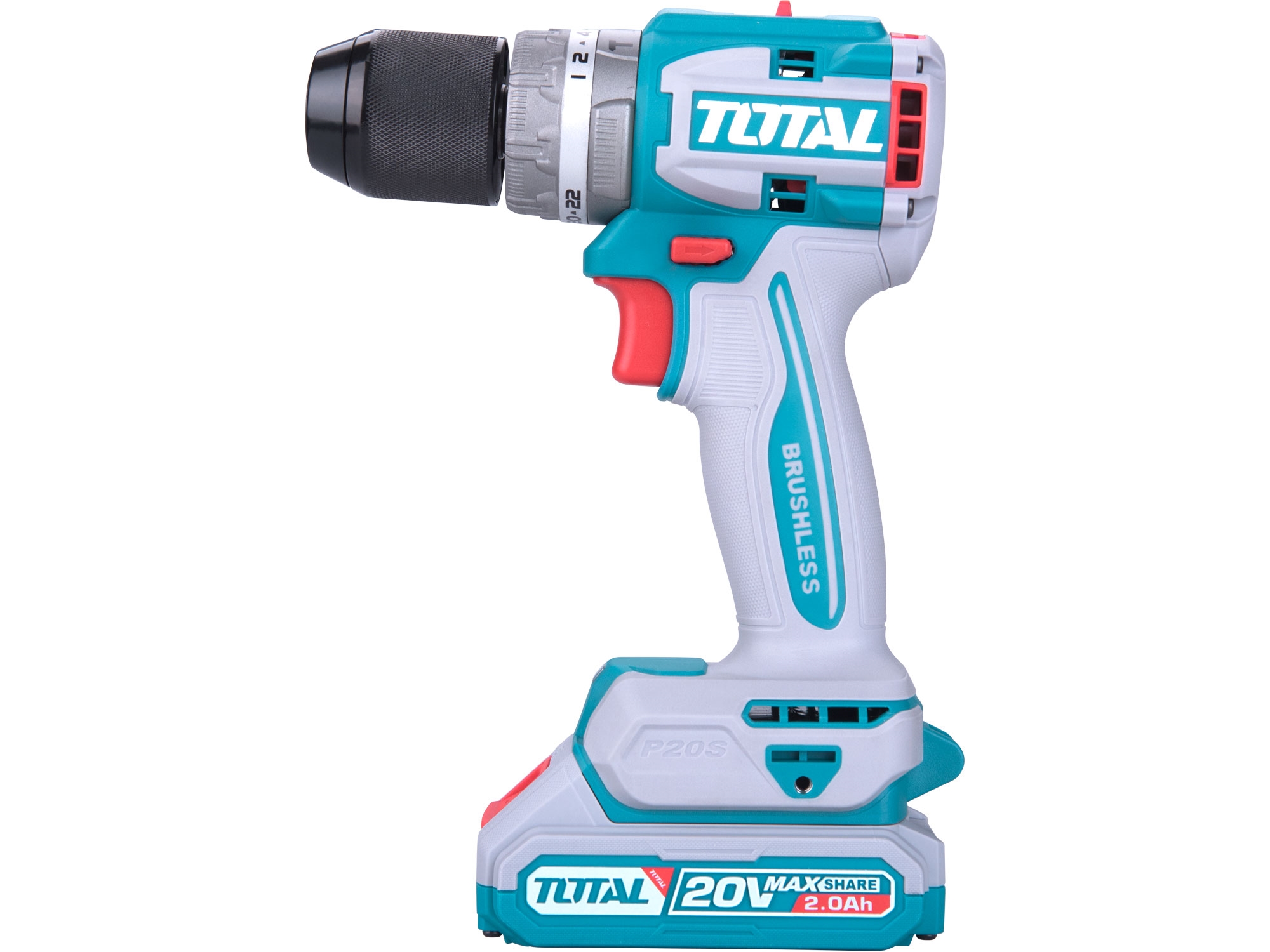 Vrtací šroubovák AKU s příklepem, brushless, 20V Li-ion (2x), industrial - Obrázek 8