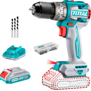 Vrtací šroubovák AKU s příklepem, brushless, 20V Li-ion (2x), industrial