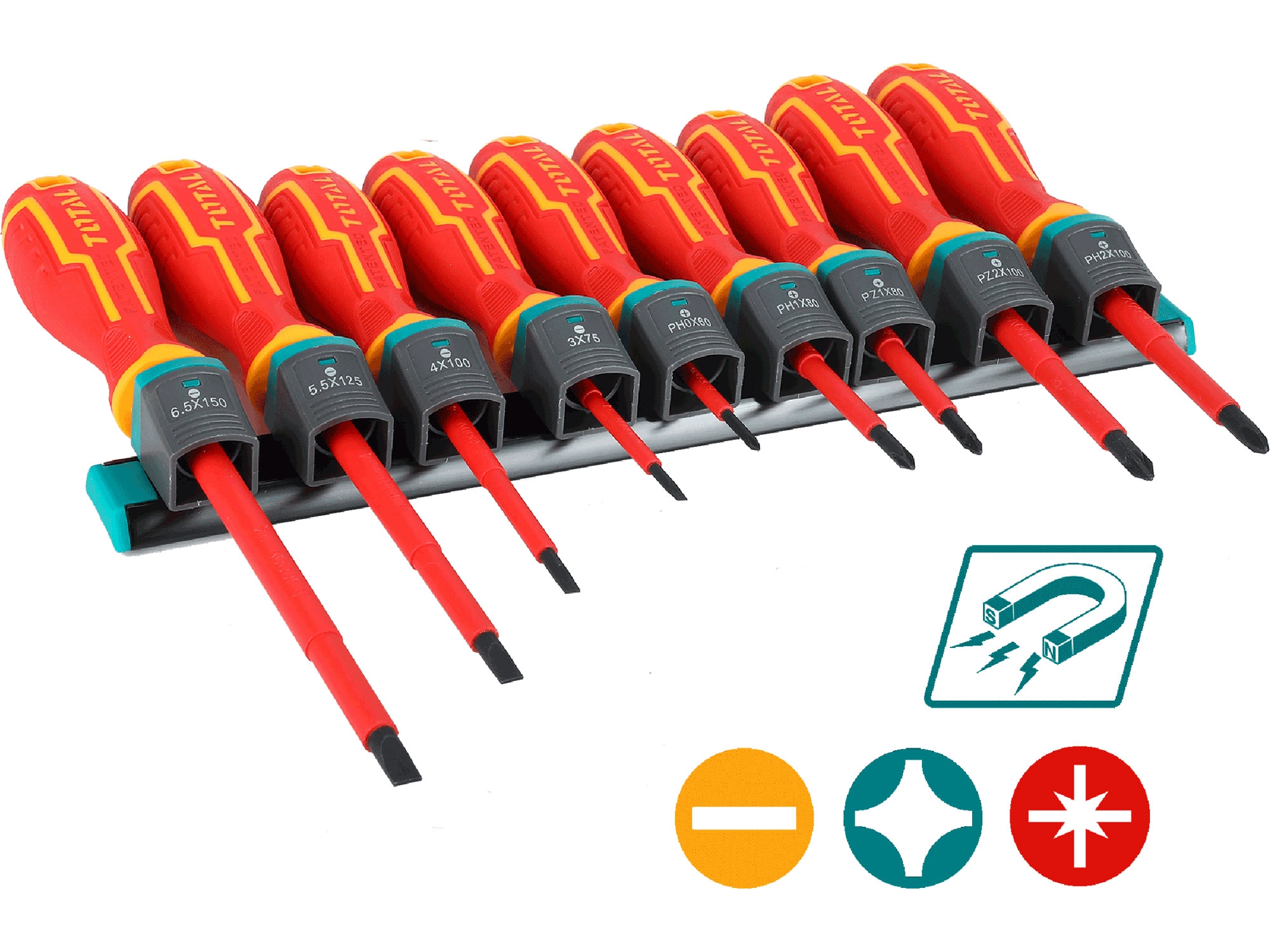 Šroubováky elektrikářské 1000V, VDE, sada 9ks, industrial