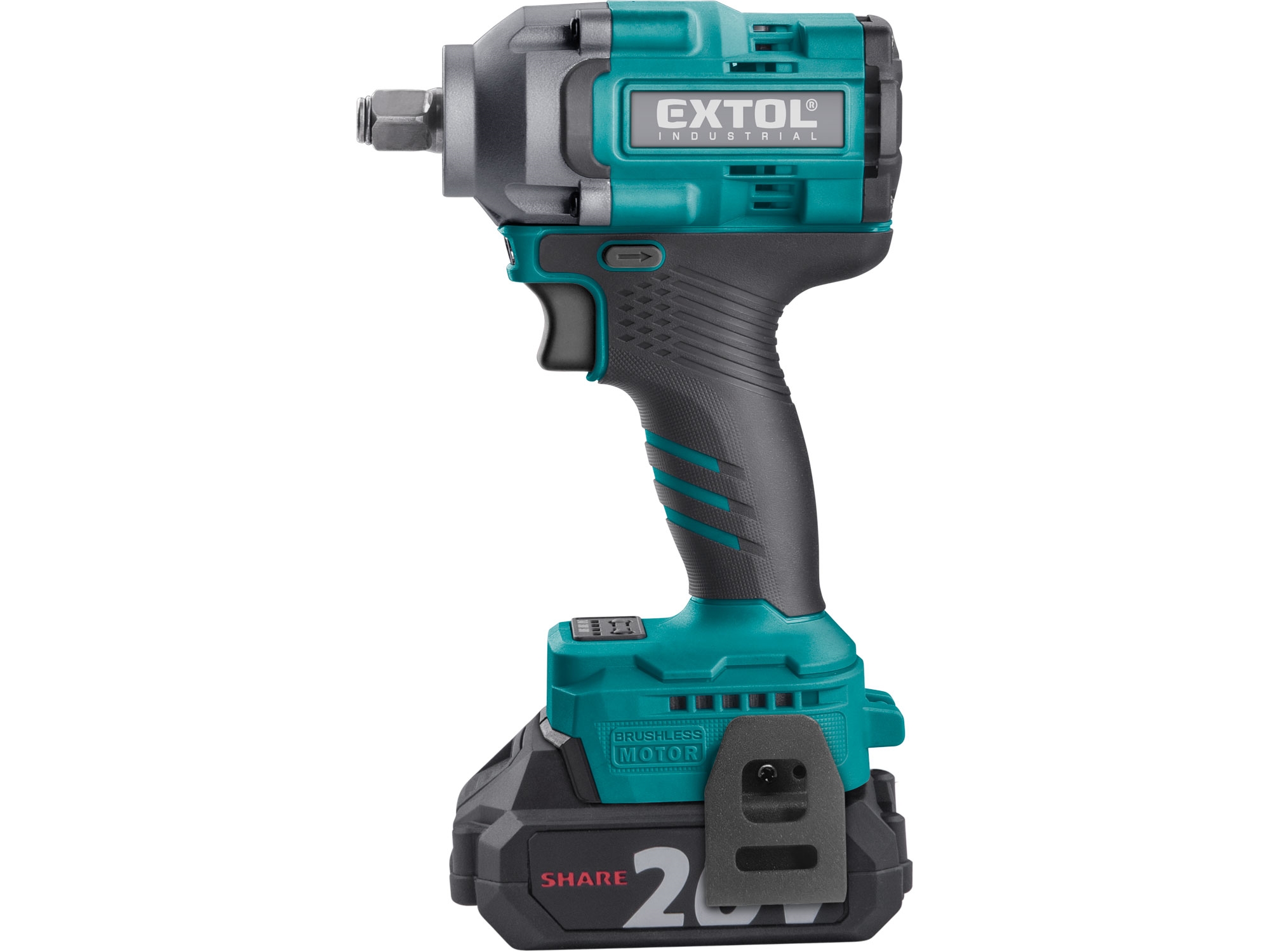utahovák rázový 1/2" aku SHARE20V, 500Nm, BRUSHLESS, 2Ah - Obrázek 11