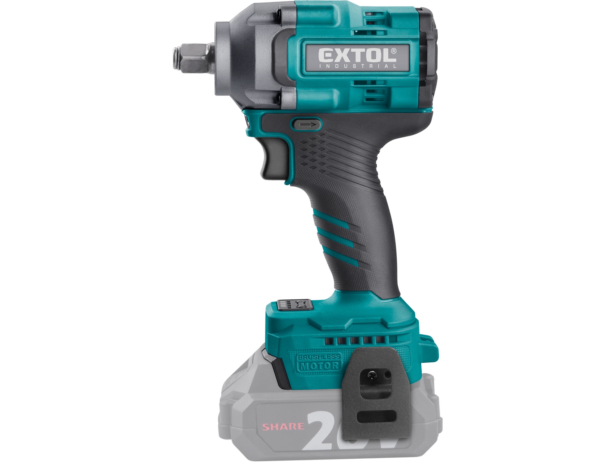 utahovák rázový 1/2" aku SHARE20V, 500Nm, BRUSHLESS, bez baterie a nabíječky - Obrázek 10