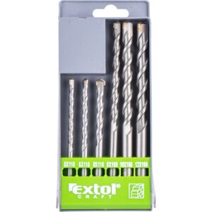 POŠK. PLAST vrtáky příklepové do betonu, sada 6ks, O 5-6-8x110mm, 8-10-12x160mm, SK