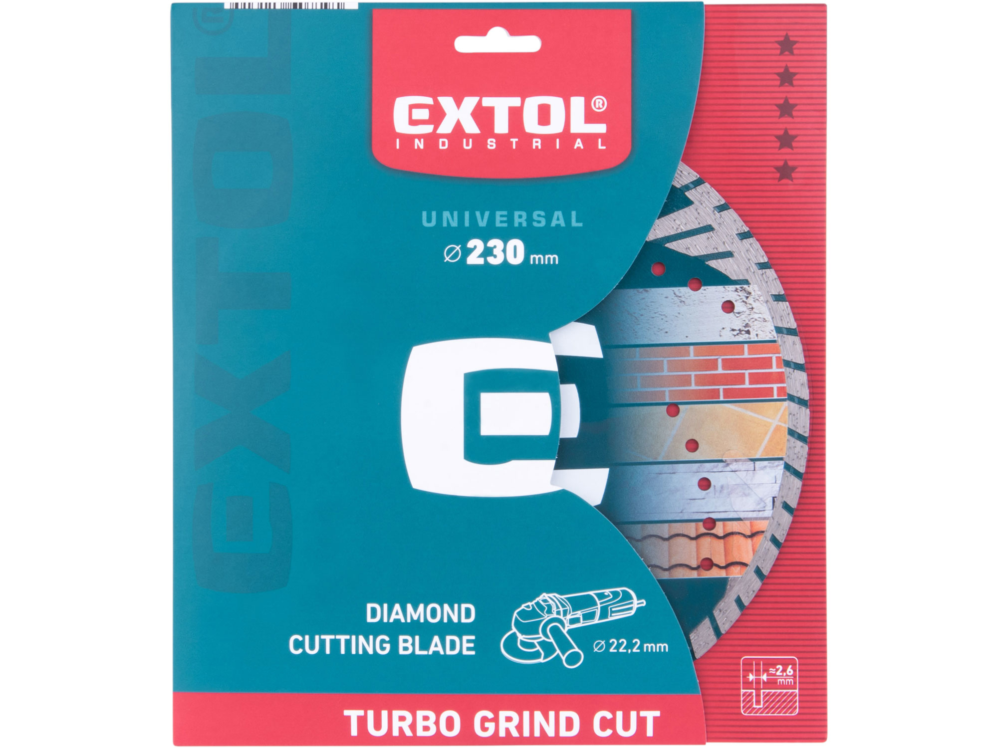 kotouč diamantový řezný, turbo Grind Cut, suché i mokré řezání, O 230x22,2x2,6mm - Obrázek 2