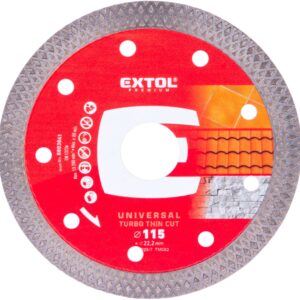 kotouč diamantový řezný, turbo Thin Cut, suché i mokré řezání, O 115x22,2x1,2mm