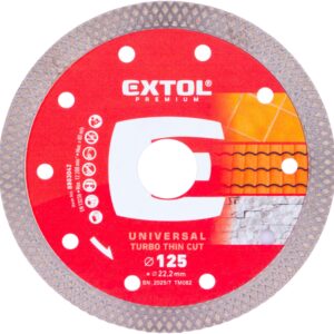 kotouč diamantový řezný, turbo Thin Cut, suché i mokré řezání, O 125x22,2x1,4mm