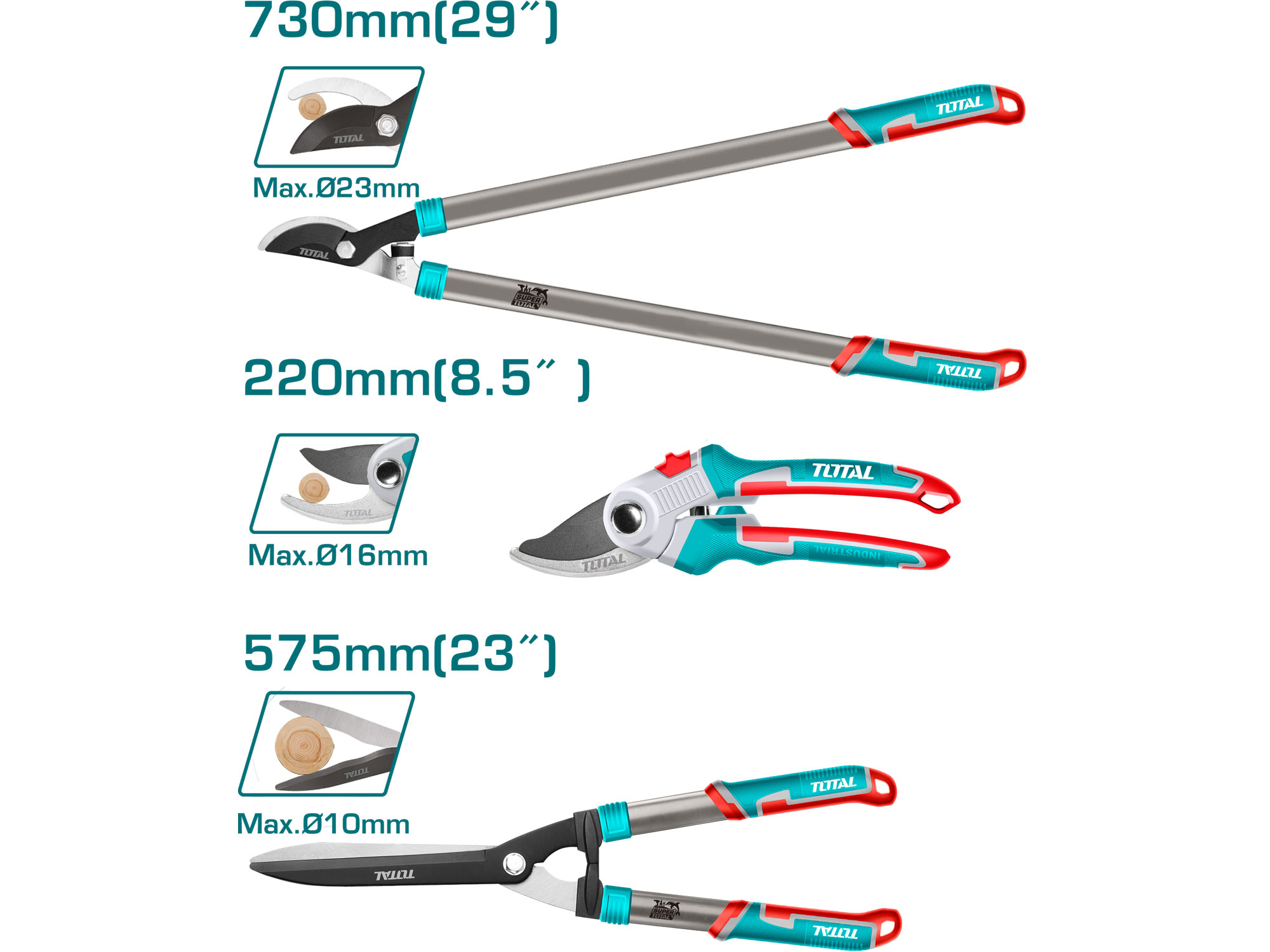 Nůžky zahradnické, sada 3ks, industrial - Obrázek 2