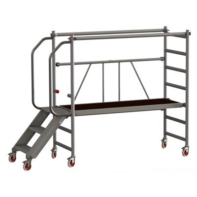 Skládací lešení se schody JUMBO 178 x 74 cm | 1.00 / 3.00 m, Skládací lešení